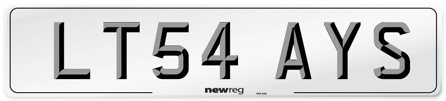 LT54 AYS Number Plate from New Reg